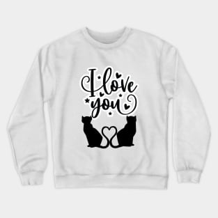 Romantic Cats Silhouettes Crewneck Sweatshirt